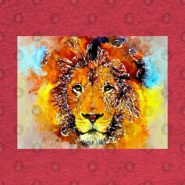 Watercolor Lion by danieljanda